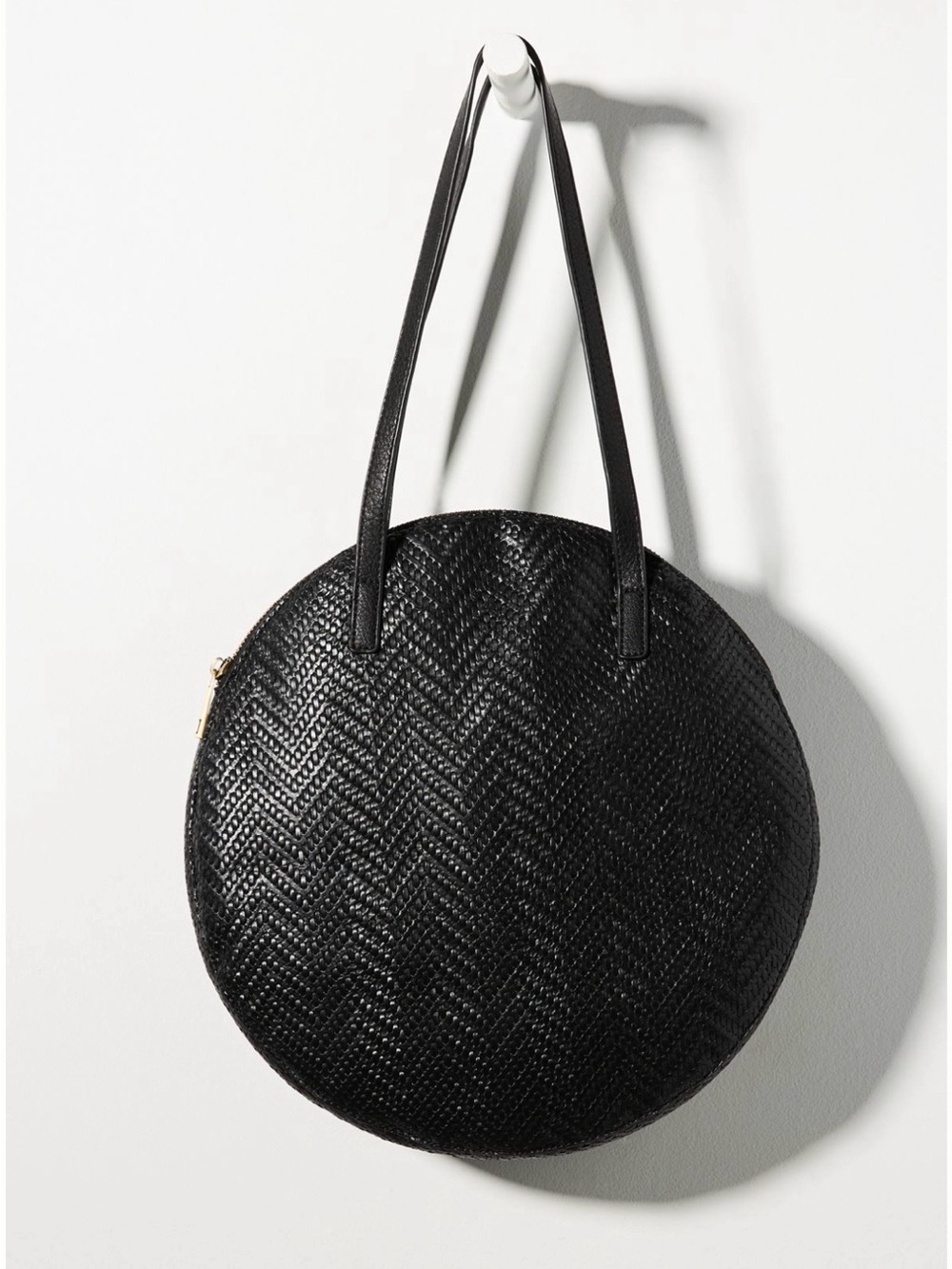 Anthropologie Black Round Woven Tote Bag - Women